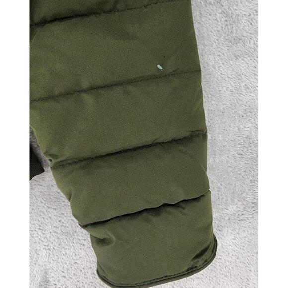 Snobbish Puffer Jacket Womens Large Olive Green Black Faux Fur Hooded Full Zip - Picture 12 of 16